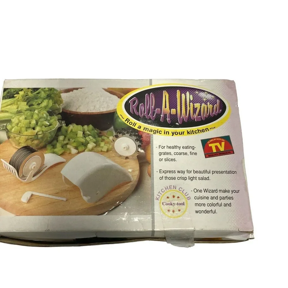 Roll A Wizard All Purpose Cutter with Attachments As Seen on TV VTG‎ NOS
